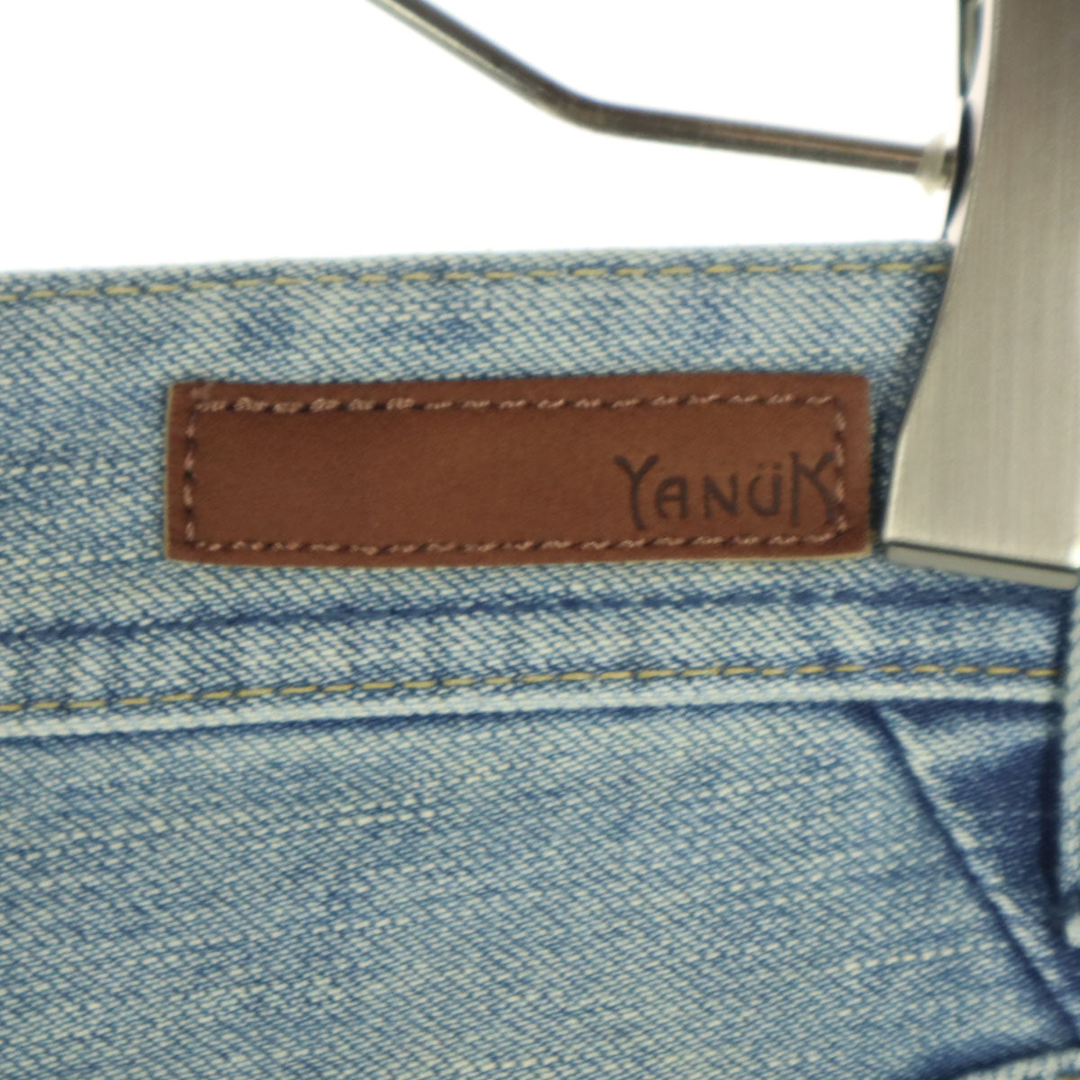美品 YANUK ヤヌーク 日本製 Lea ボーイズ ストレートデニムパンツ M ブルー系 レディース