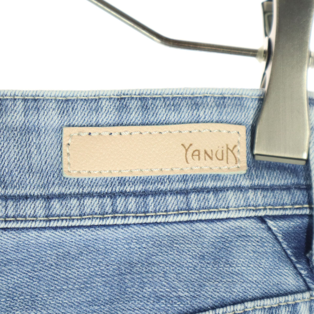 美品 YANUK ヤヌーク 日本製 Really Light ボーイズ ストレートデニムパンツ M ブルー系 レディース