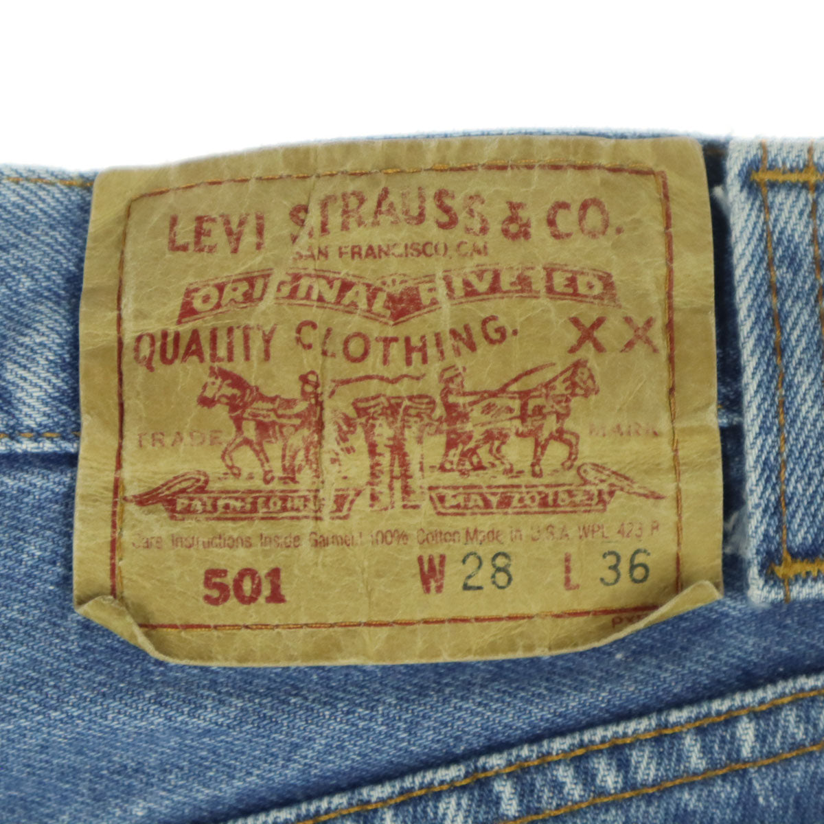 Levi's リーバイス 80s 90s USA 501 ボタン裏552 オールド ストレートデニムパンツ w28 ブルー メンズ