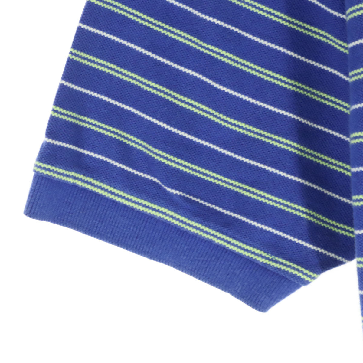 TOMMY HILFIGER トミーヒルフィガー 90s オールド フラッグタグ マルチボーダー 半袖 ポロシャツ L ブルー メンズ