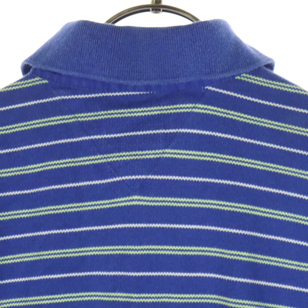 TOMMY HILFIGER トミーヒルフィガー 90s オールド フラッグタグ マルチボーダー 半袖 ポロシャツ L ブルー メンズ