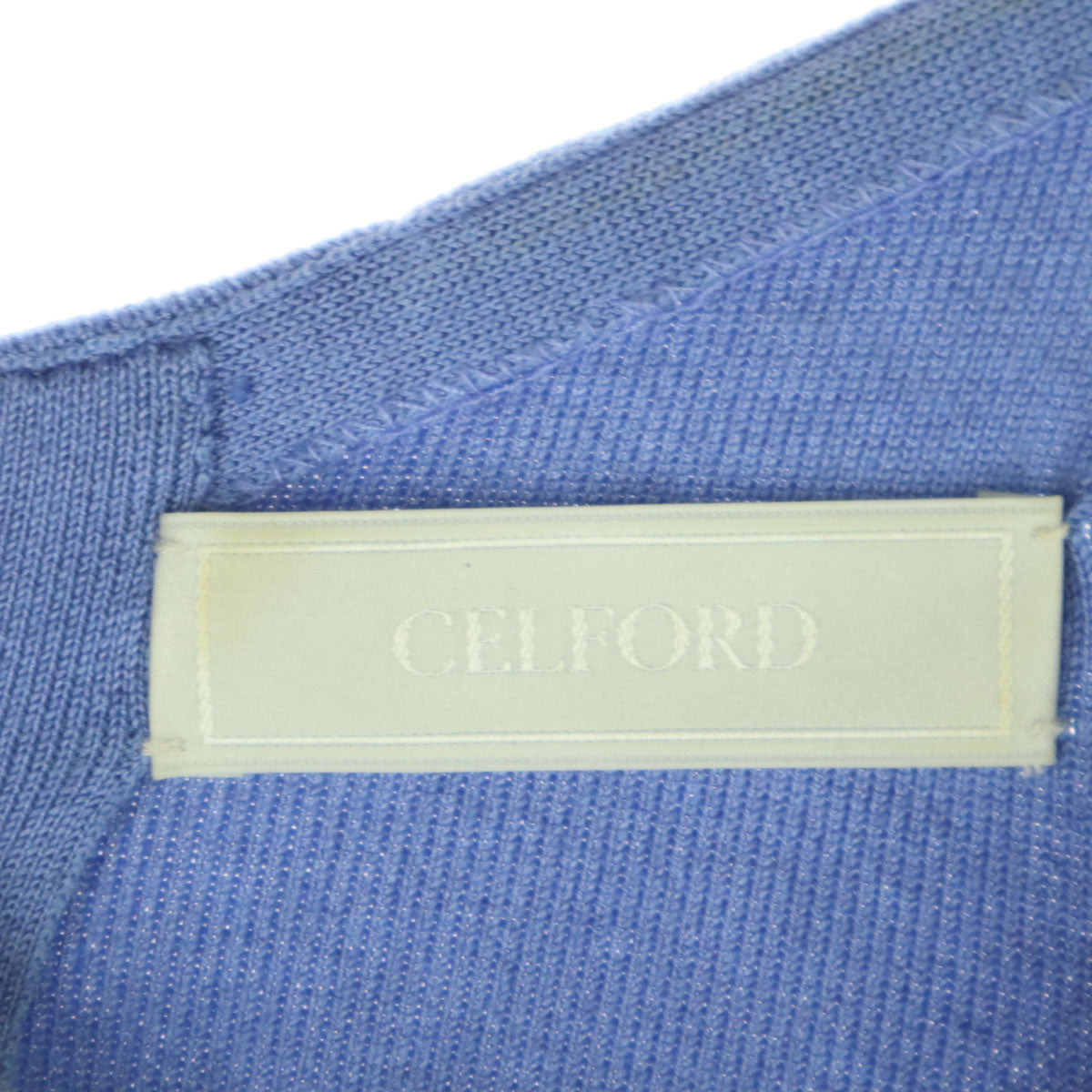 CELFORD セルフォード バイカラー ノースリーブ チュール ロングワンピース 38 ブルー系 アイボリー レディース