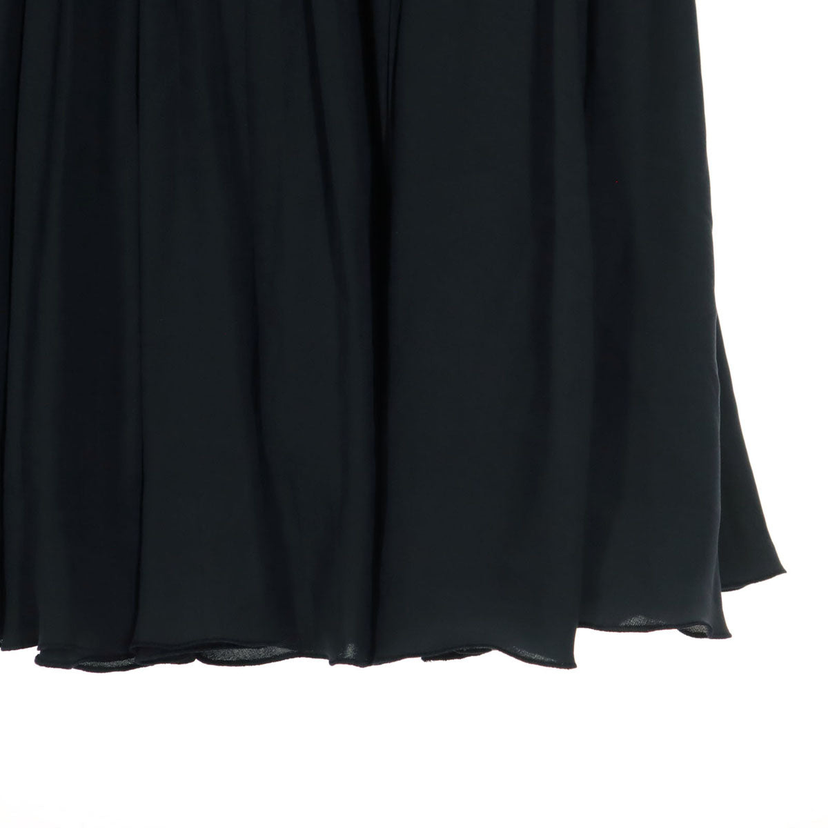 美品 ANAYI アナイ 日本製 半袖 プリーツ ロングワンピース 38 ブラック バックジップ レディース