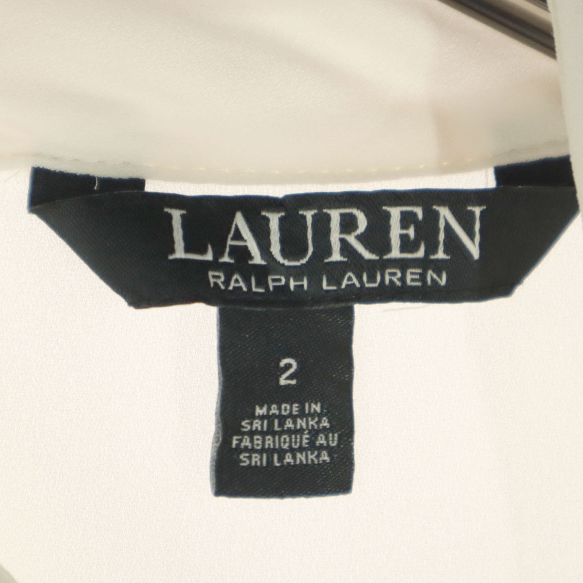 美品 LAUREN RALPH LAUREN ローレンラルフローレン ノースリーブ ブラウス 2 ベージュ系 インナーキャミソール付き レディース