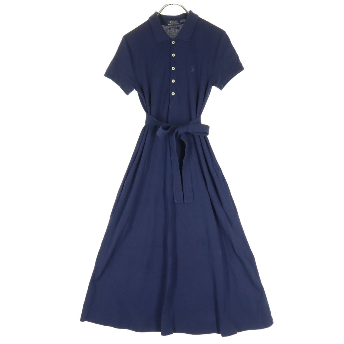 POLO RALPH LAUREN ポロラルフローレン 半袖 ポロ 膝丈ワンピース XS ネイビー レディース