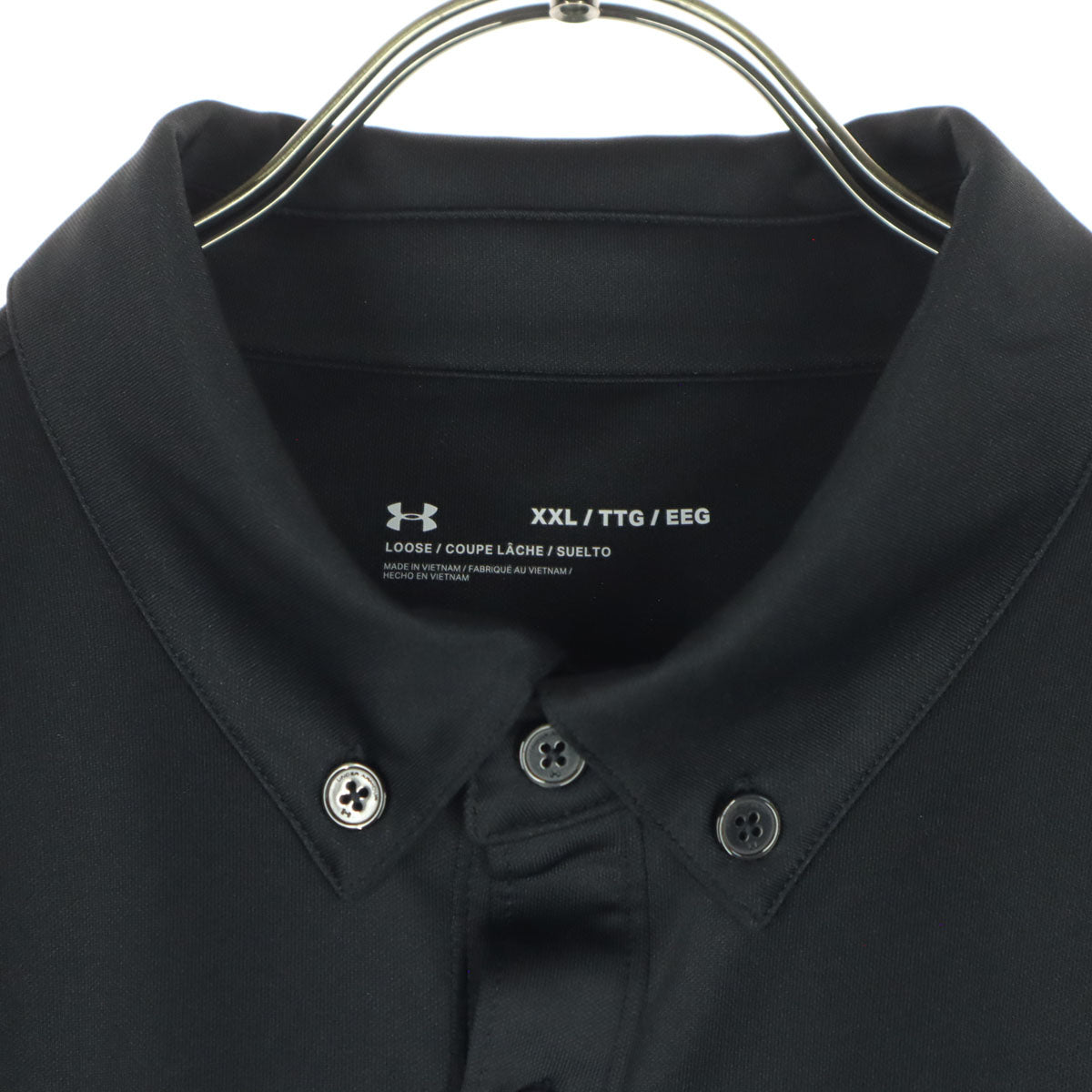 未使用 UNDER ARMOUR アンダーアーマー サントリーサンバーズ大阪 半袖 ボタンダウン ポロシャツ XXL ブラック メンズ