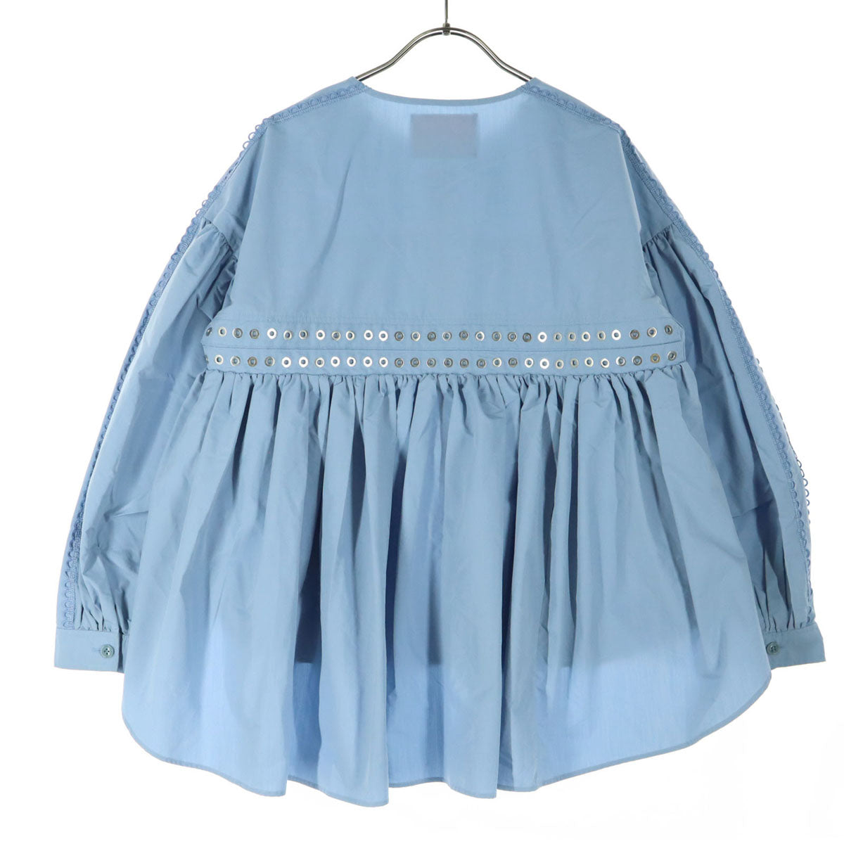 美品 SIIILON シーロン 21AW 日本製 長袖 ブラウス F ブルー SLAW21B01 レディース