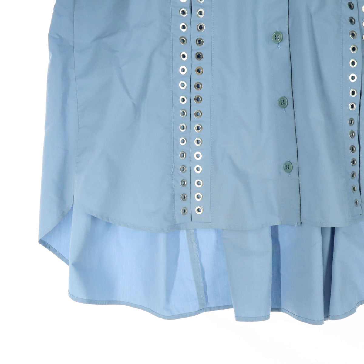 美品 SIIILON シーロン 21AW 日本製 長袖 ブラウス F ブルー SLAW21B01 レディース