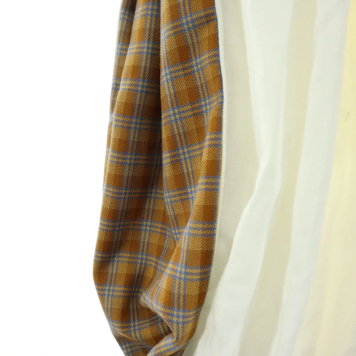 美品 RRR TOKYO アールトウキョウ チェック柄 長袖 シャツワンピース アイボリー ロング丈 ベルト付き レディース