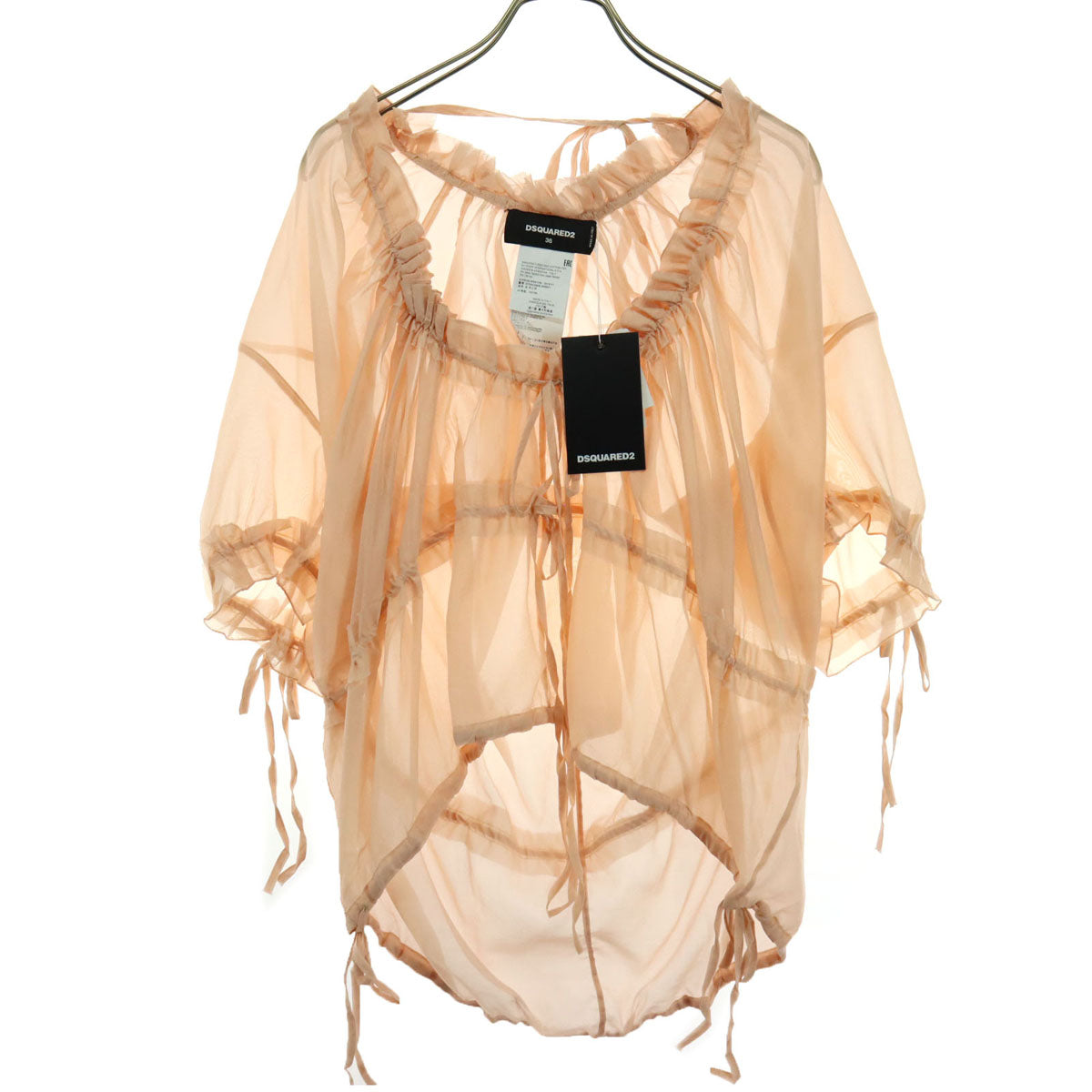 未使用 DSQUARED2 ディースクエアード イタリア製 半袖 チュニック 36 ピンク系 レディース