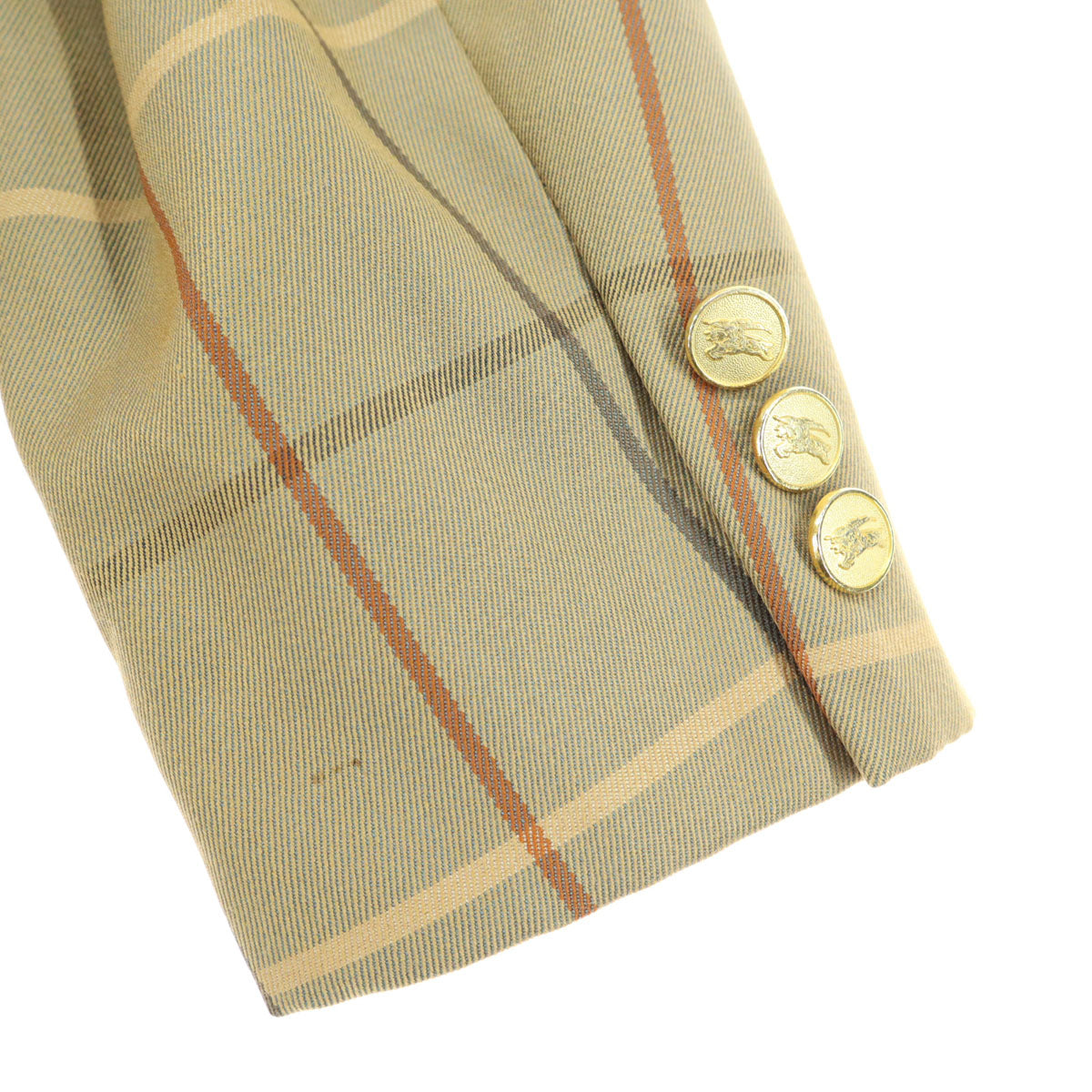 Burberrys バーバリーズ 90s オールド チェック 長袖 金ボタン ブレザー ブラウン レディース