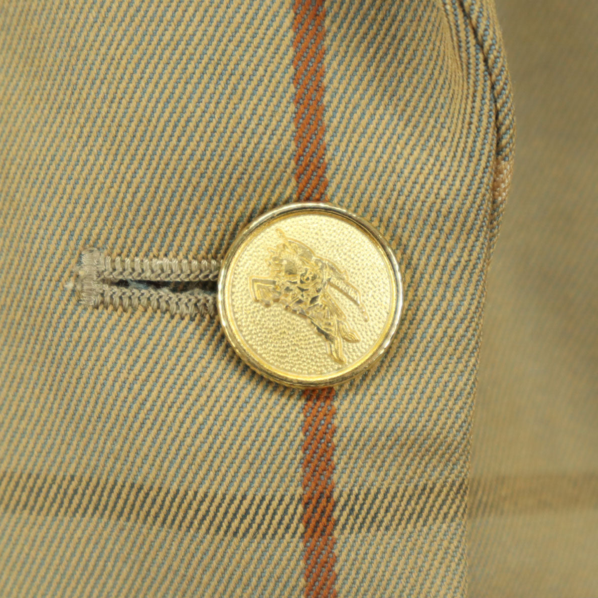 Burberrys バーバリーズ 90s オールド チェック 長袖 金ボタン ブレザー ブラウン レディース