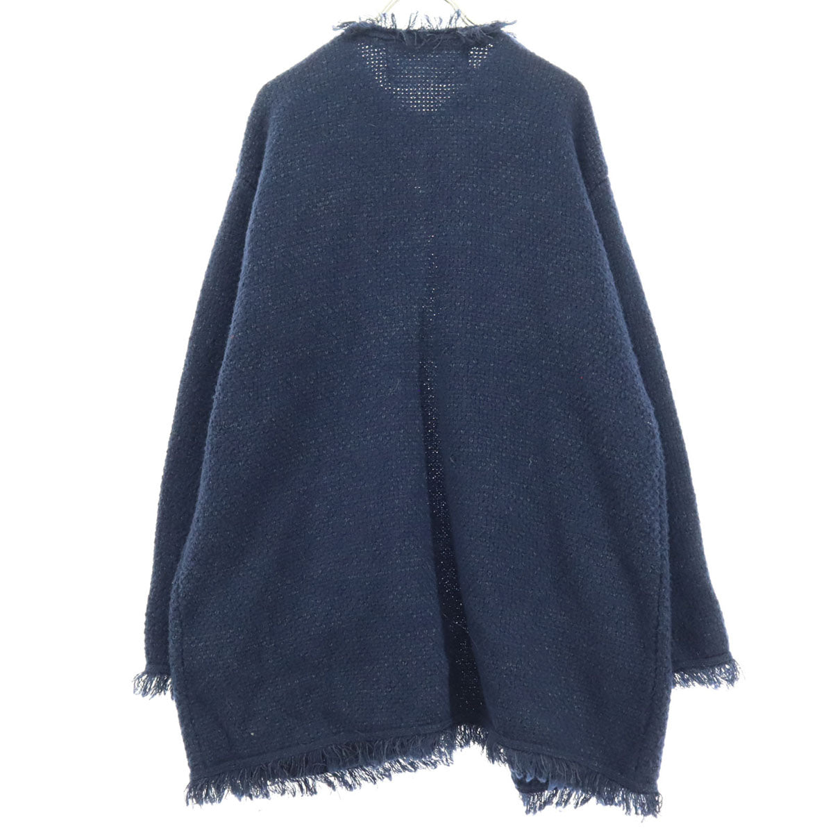 美品 ADAWAS アダワス 長袖 ツイードジャケット FREE ネイビー レディース