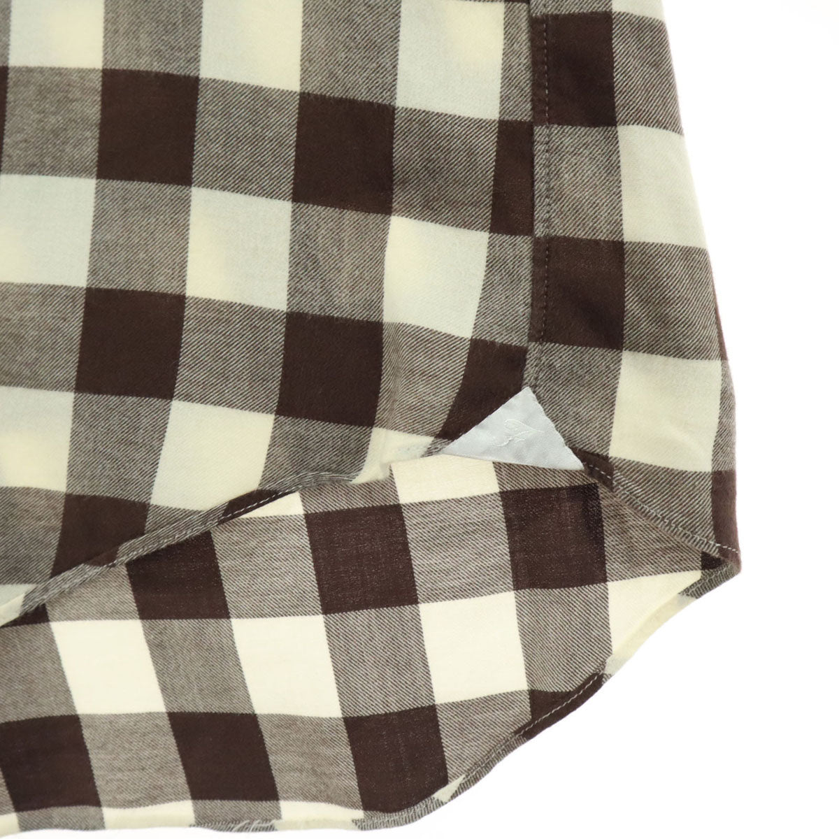 美品 Finamore フィナモレ イタリア製 チェック柄 長袖 シャツ ブラウン メンズ