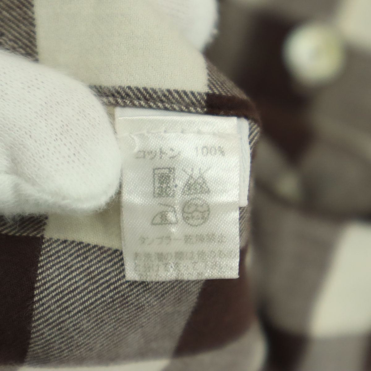 美品 Finamore フィナモレ イタリア製 チェック柄 長袖 シャツ ブラウン メンズ