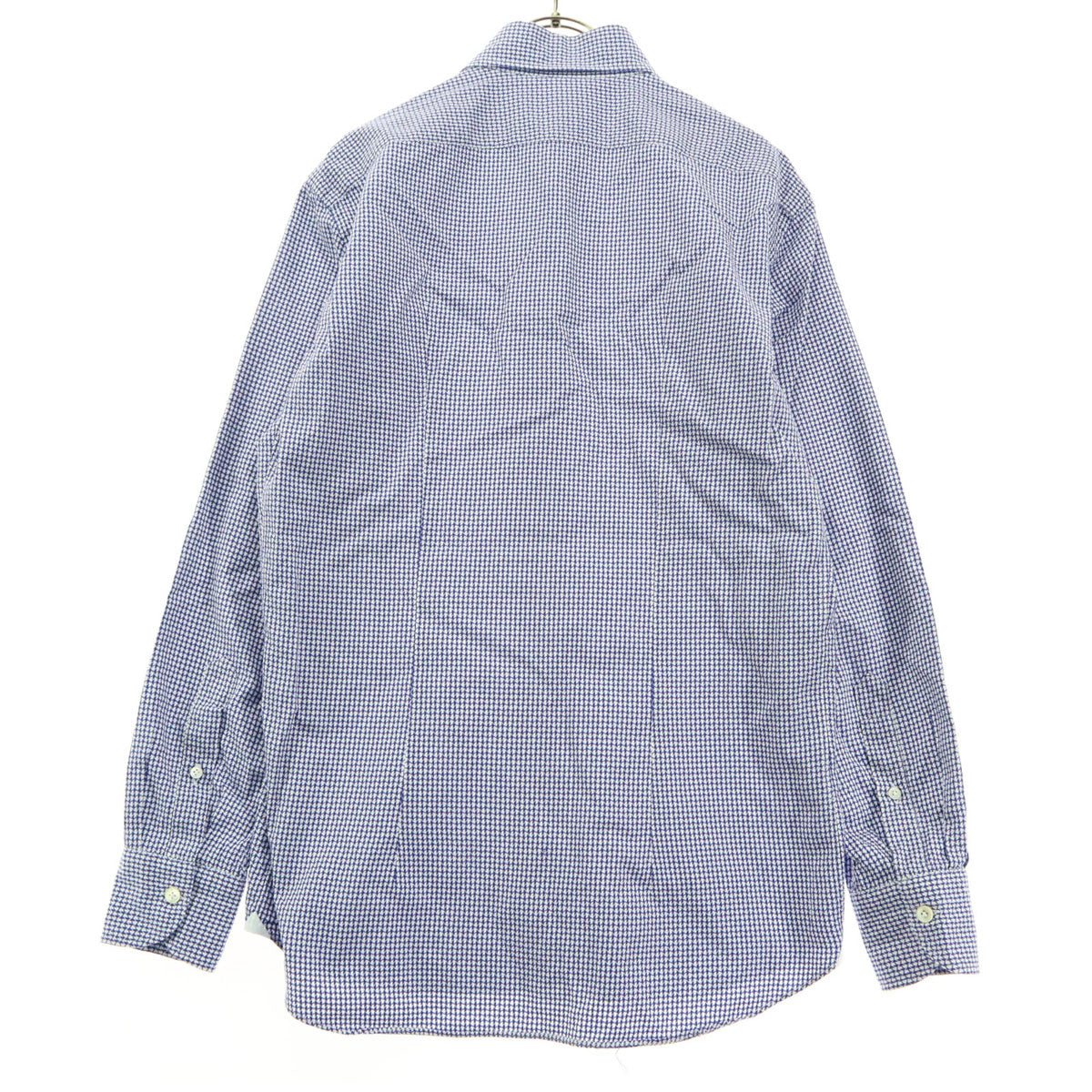 美品 giannetta ジャンネット 総柄 長袖 コットンシャツ S ブルー メンズ