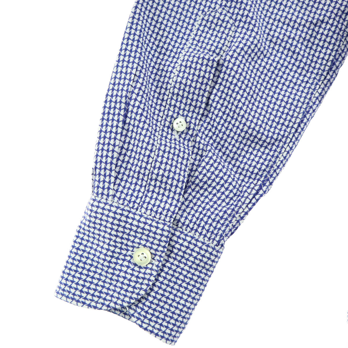 美品 giannetta ジャンネット 総柄 長袖 コットンシャツ S ブルー メンズ