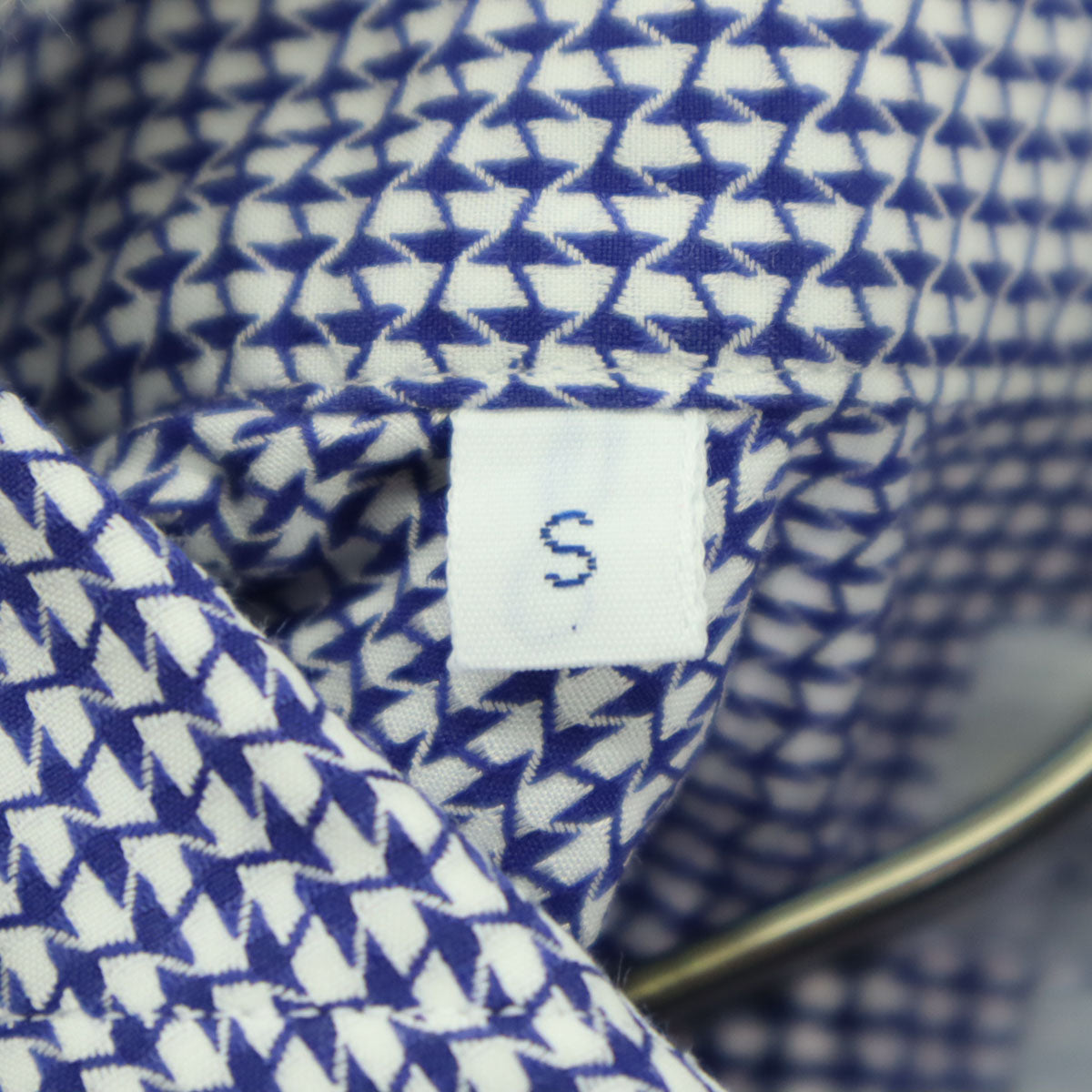 美品 giannetta ジャンネット 総柄 長袖 コットンシャツ S ブルー メンズ