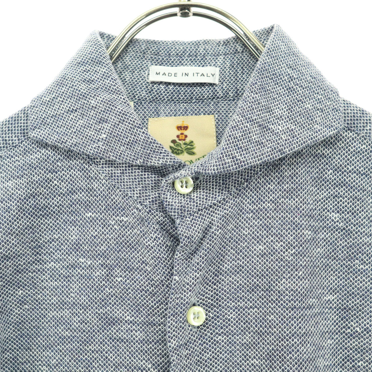 美品 GUY ROVER ギローバー イタリア製 長袖 コットンシャツ XS グレー メンズ