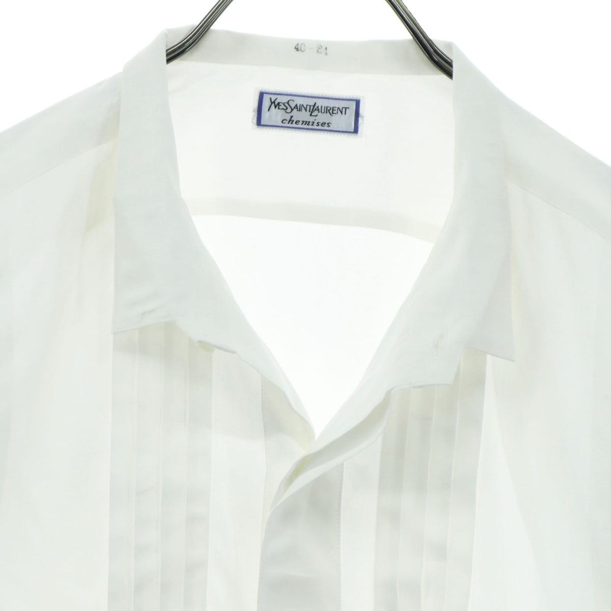 YVES SAINT LAURENT イヴサンローラン 90s オールド 長袖 コットンシャツ 40-84 ホワイト メンズ