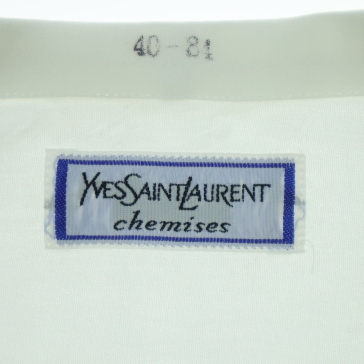 YVES SAINT LAURENT イヴサンローラン 90s オールド 長袖 コットンシャツ 40-84 ホワイト メンズ