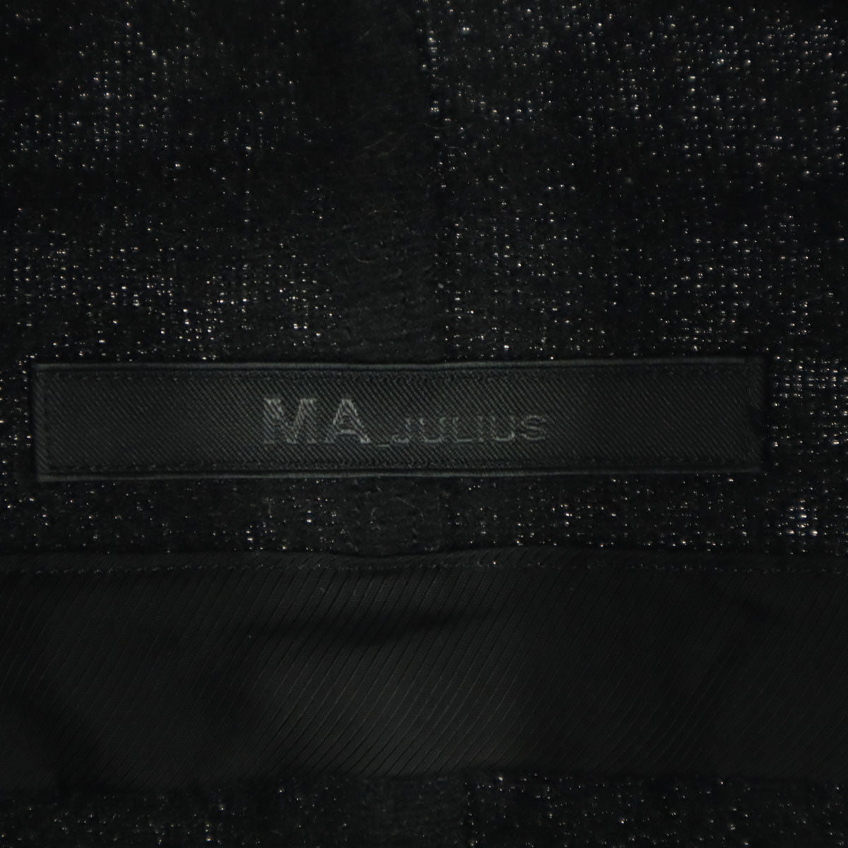 美品 JULIUS ユリウス 日本製 長袖 ドレープロング ジャケット 1 ブラック 480BLM7 メンズ