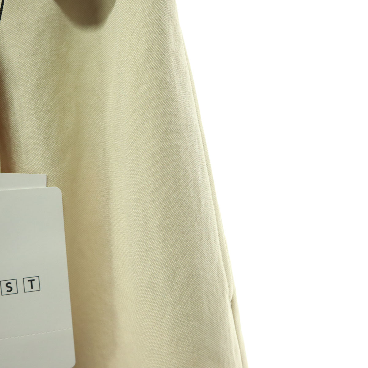 未使用 PLST プラステ ベルテッド ワイドパンツ M アイボリー ワッシャーツイル レディース