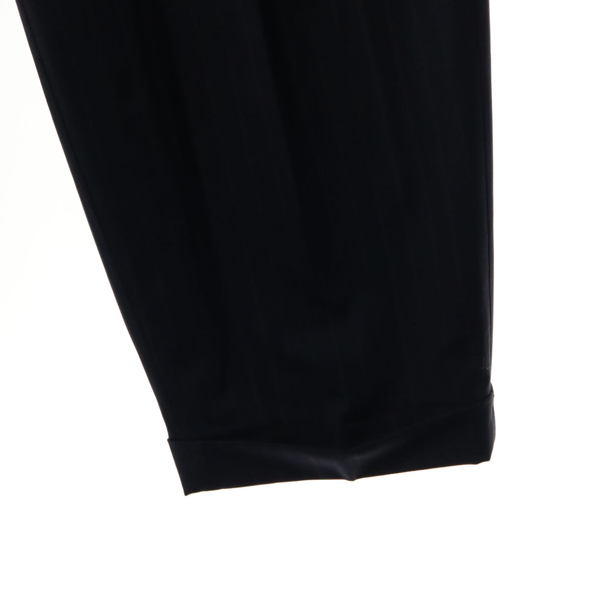 未使用 PLST プラステ ストライプ フロントタック ウールパンツ M ネイビー レディース