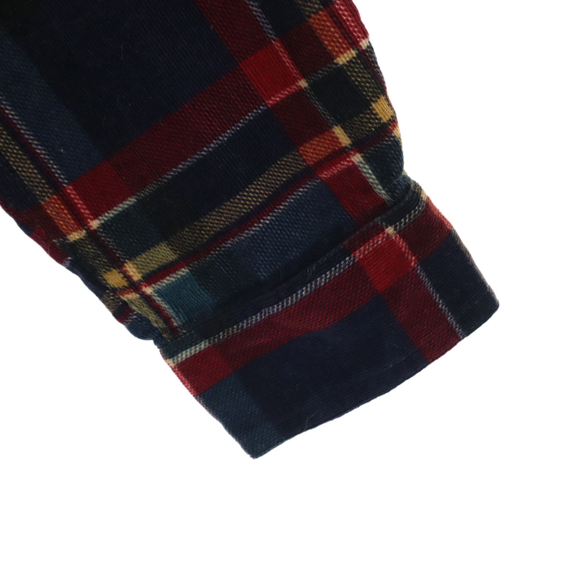 美品 The Disney Store ディズニーストア チェック柄 長袖 ネルシャツ S ネイビー ミッキー メンズ