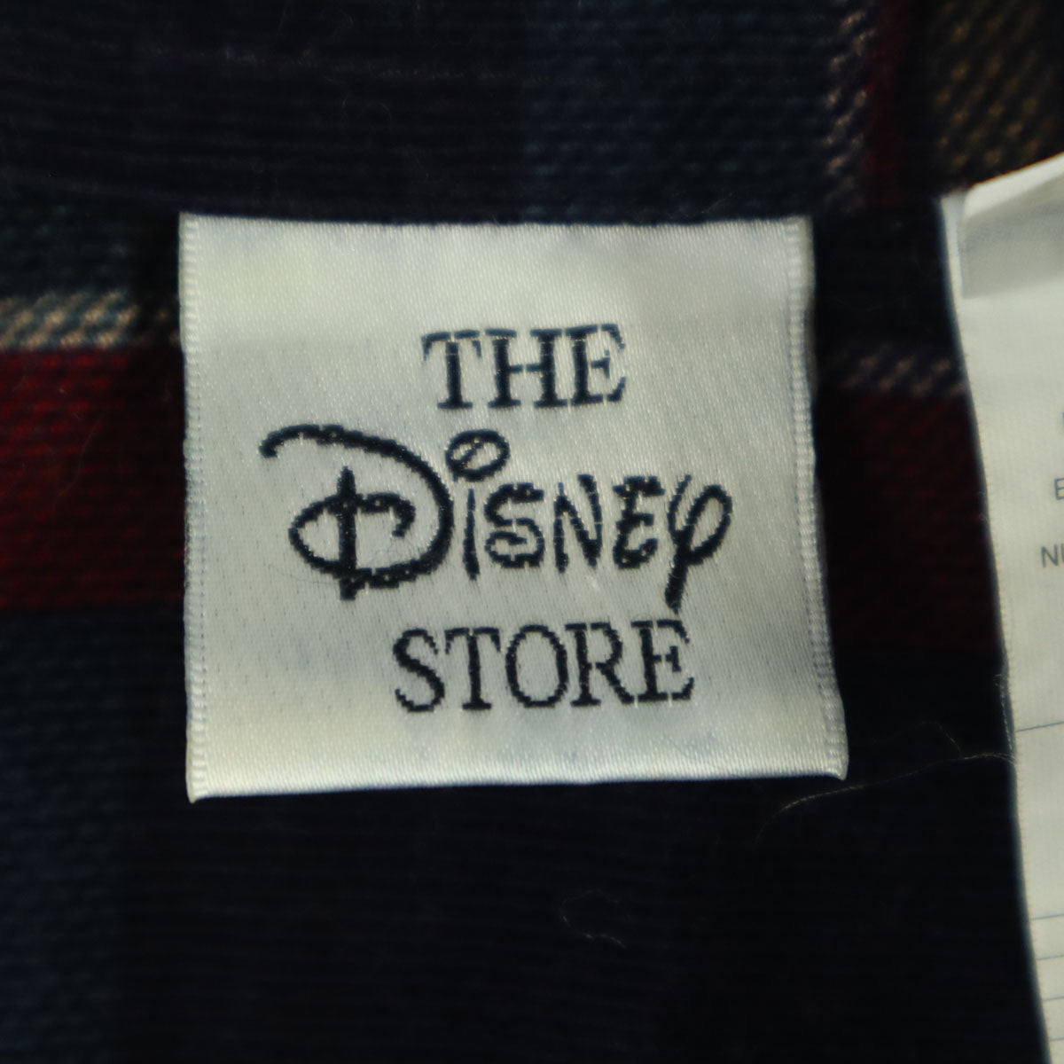 美品 The Disney Store ディズニーストア チェック柄 長袖 ネルシャツ S ネイビー ミッキー メンズ