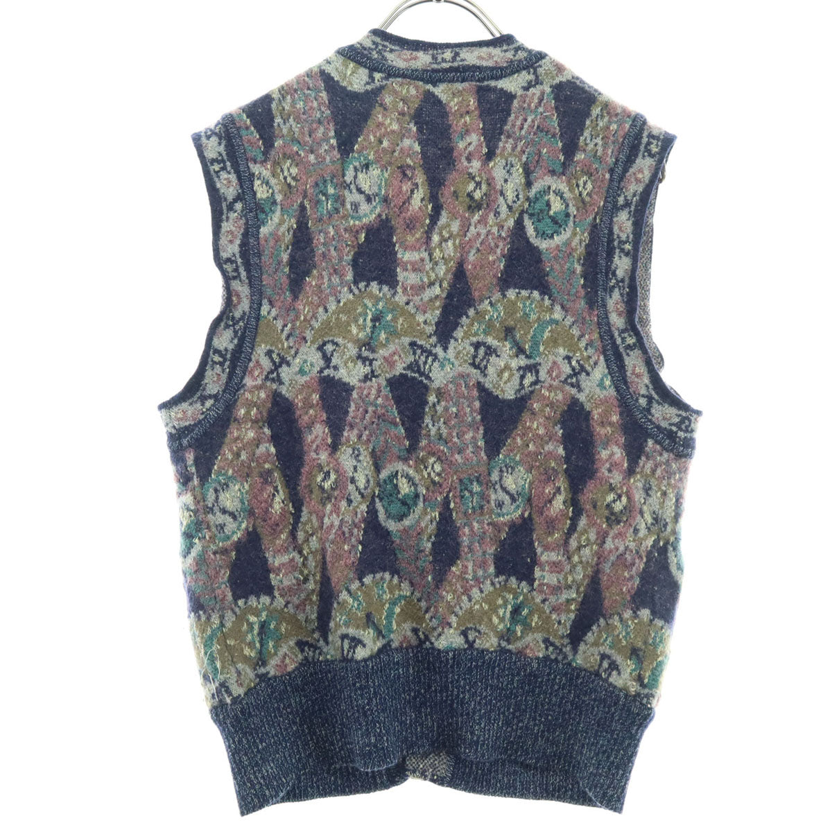 Missoni ミッソーニ 総柄 ノースリーブ ニットベスト 50 ネイビー レディース