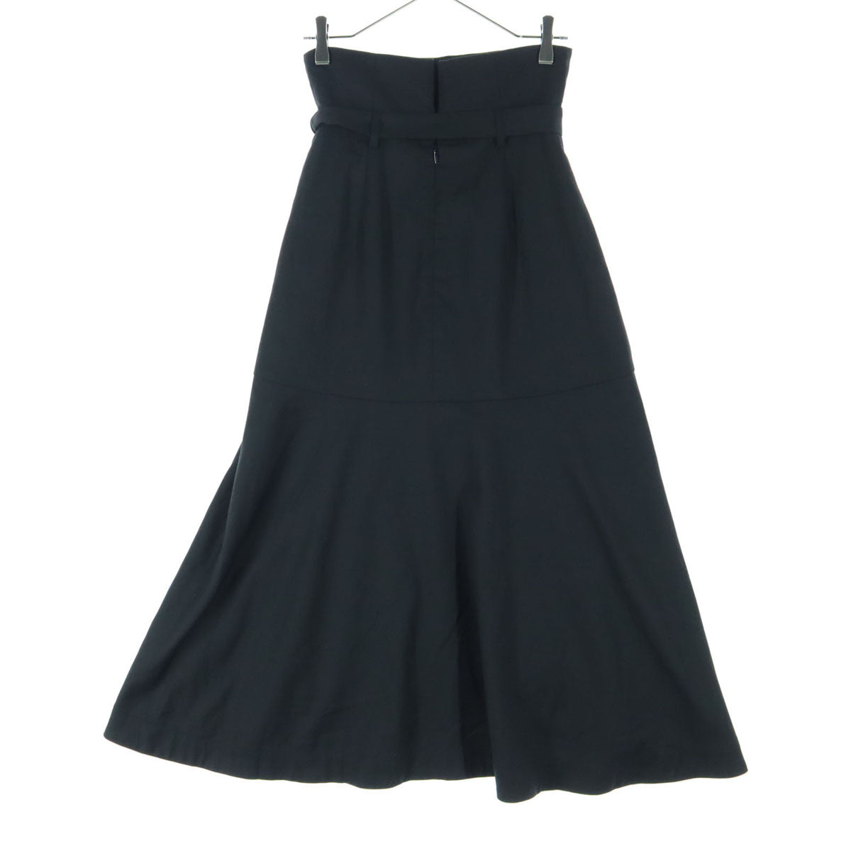 美品 Lily Brown リリーブラウン ロング丈 フレアスカート 0 ブラック スリット ベルト付き LWFS235087 レディース