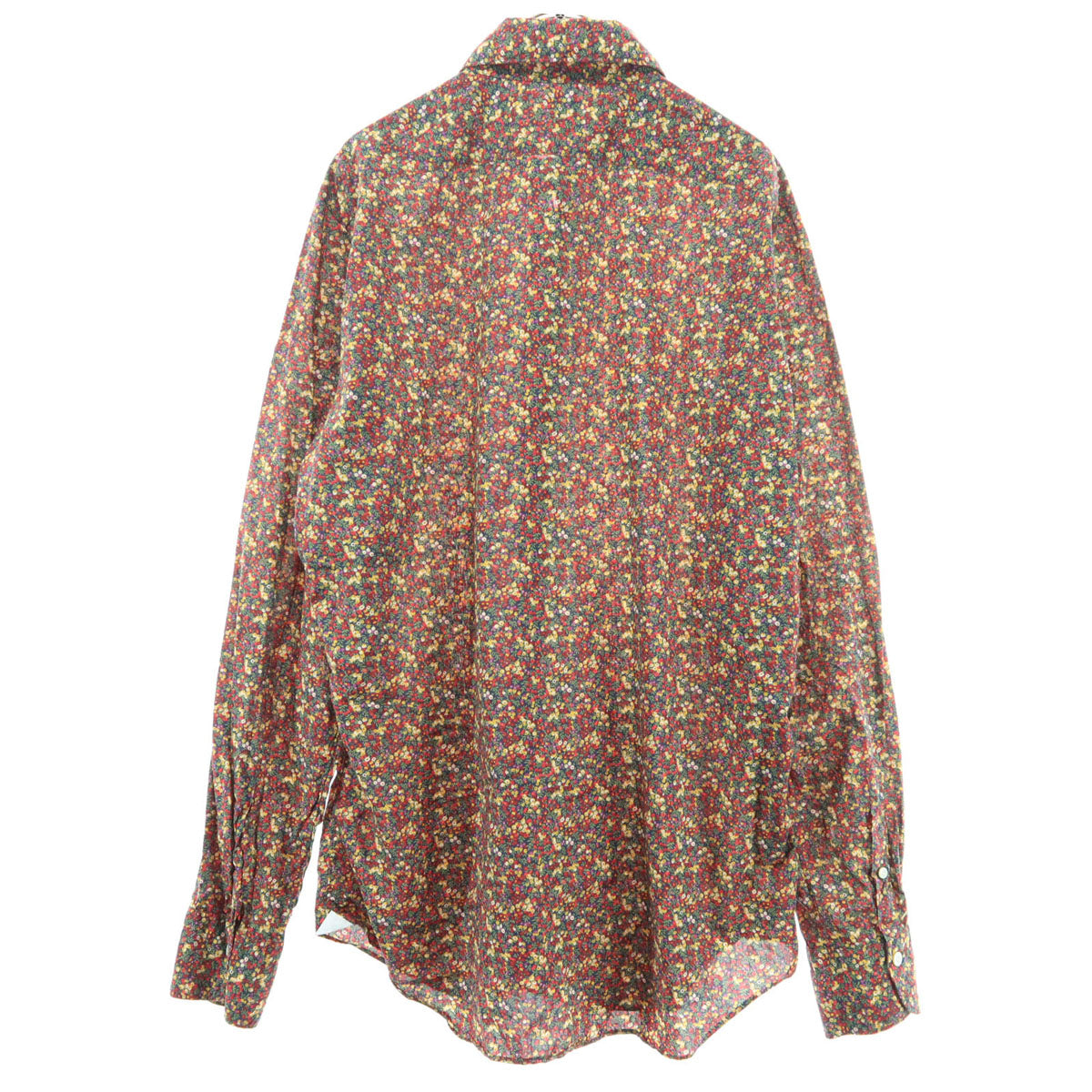 Finamore フィナモレ イタリア製 花柄 長袖 シャツ レッド系 レディース