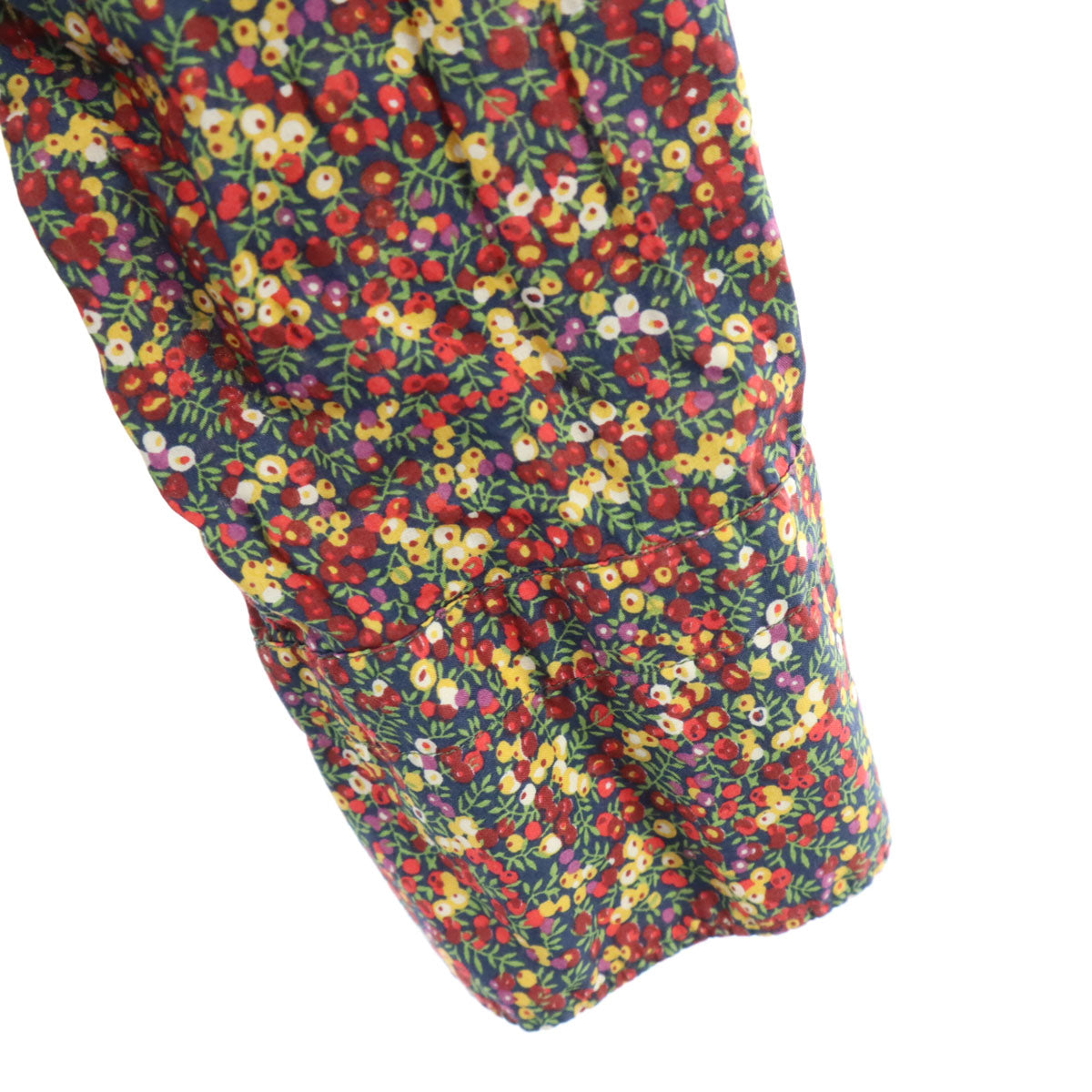 Finamore フィナモレ イタリア製 花柄 長袖 シャツ レッド系 レディース