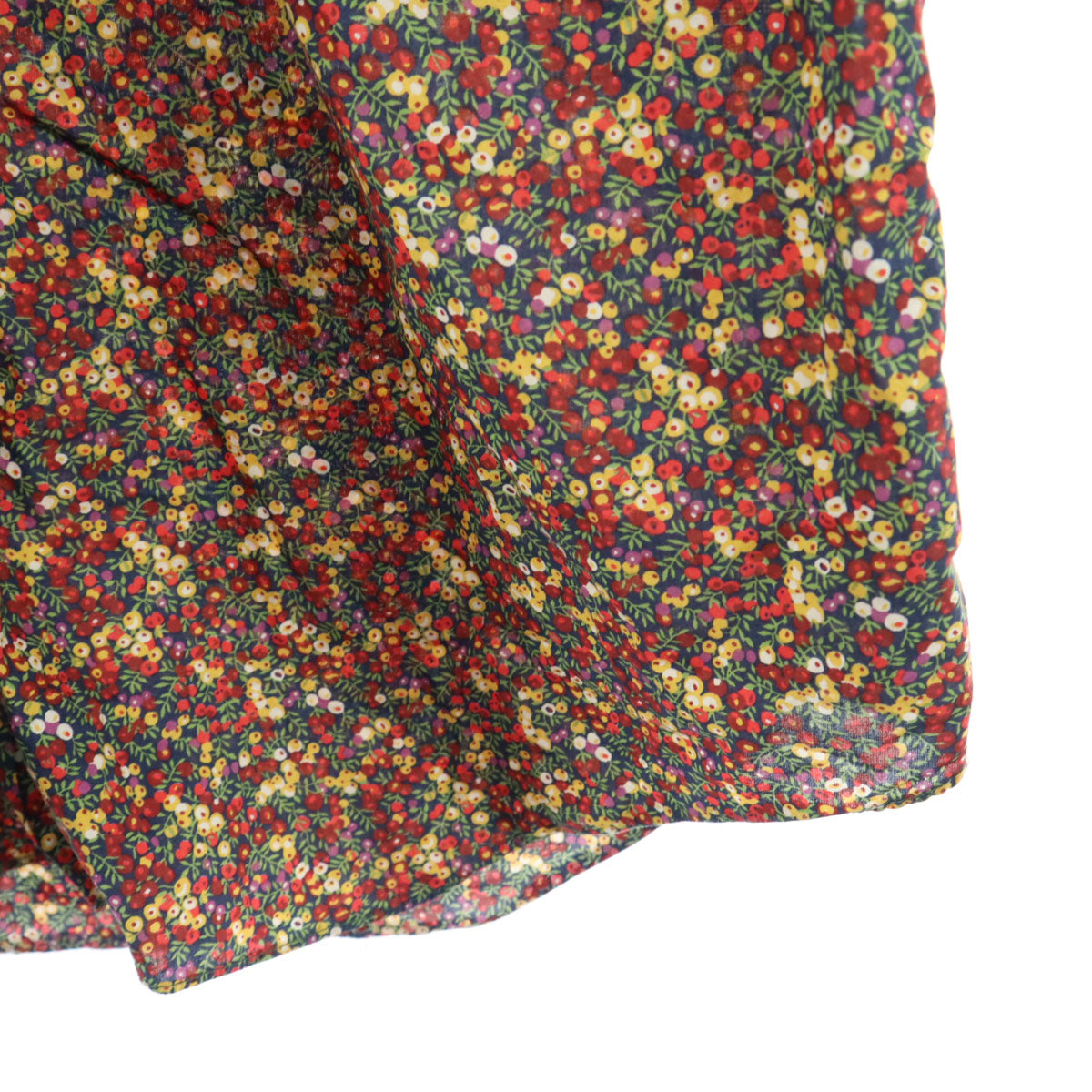 Finamore フィナモレ イタリア製 花柄 長袖 シャツ レッド系 レディース