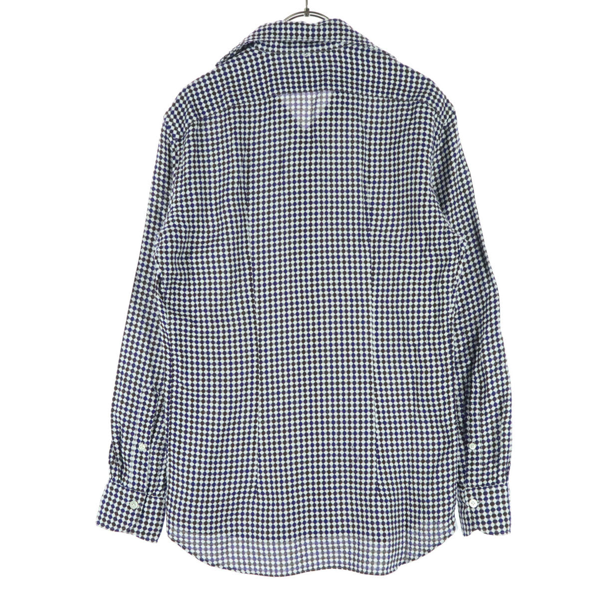 giannetta ジャンネット 総柄 長袖 ショールカラー シャツ ネイビー系 レディース