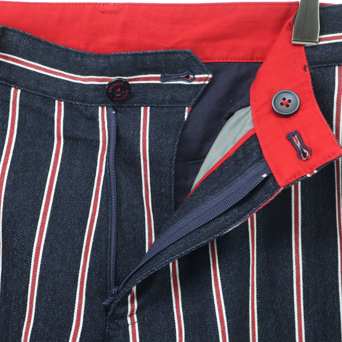 美品 ARCHIVIO アルチビオ ストライプ柄 ゴルフ ロングパンツ 48 ブラック メンズ