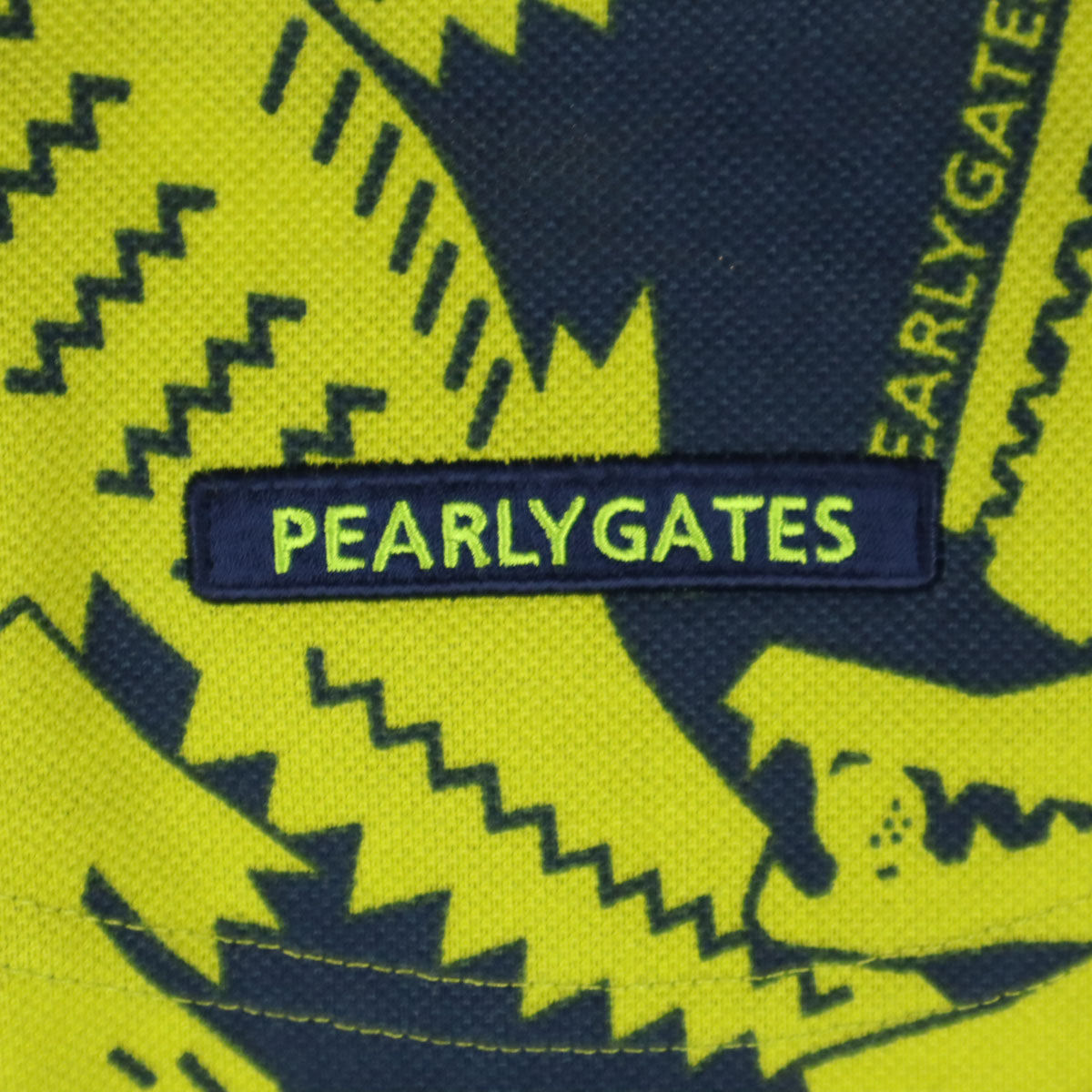 美品 PEARLY GATES パーリーゲイツ ワニ総柄 ゴルフ 半袖 ポロシャツ 6 ネイビー メンズ