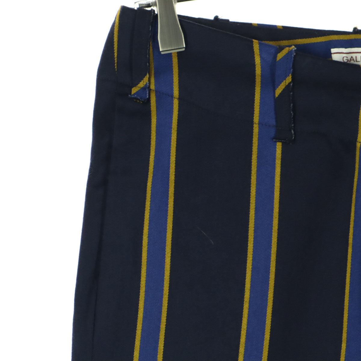 美品 GALLEGO DESPORTES ギャレゴデスポート フランス製 ストライプ柄 スラックスパンツ S ネイビー系 メンズ