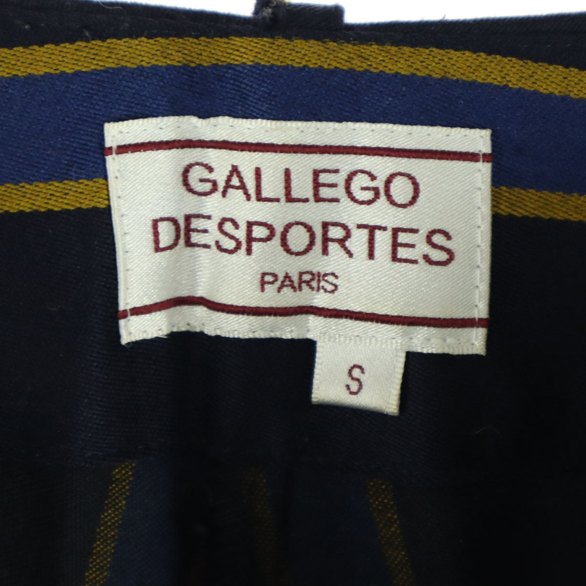 美品 GALLEGO DESPORTES ギャレゴデスポート フランス製 ストライプ柄 スラックスパンツ S ネイビー系 メンズ