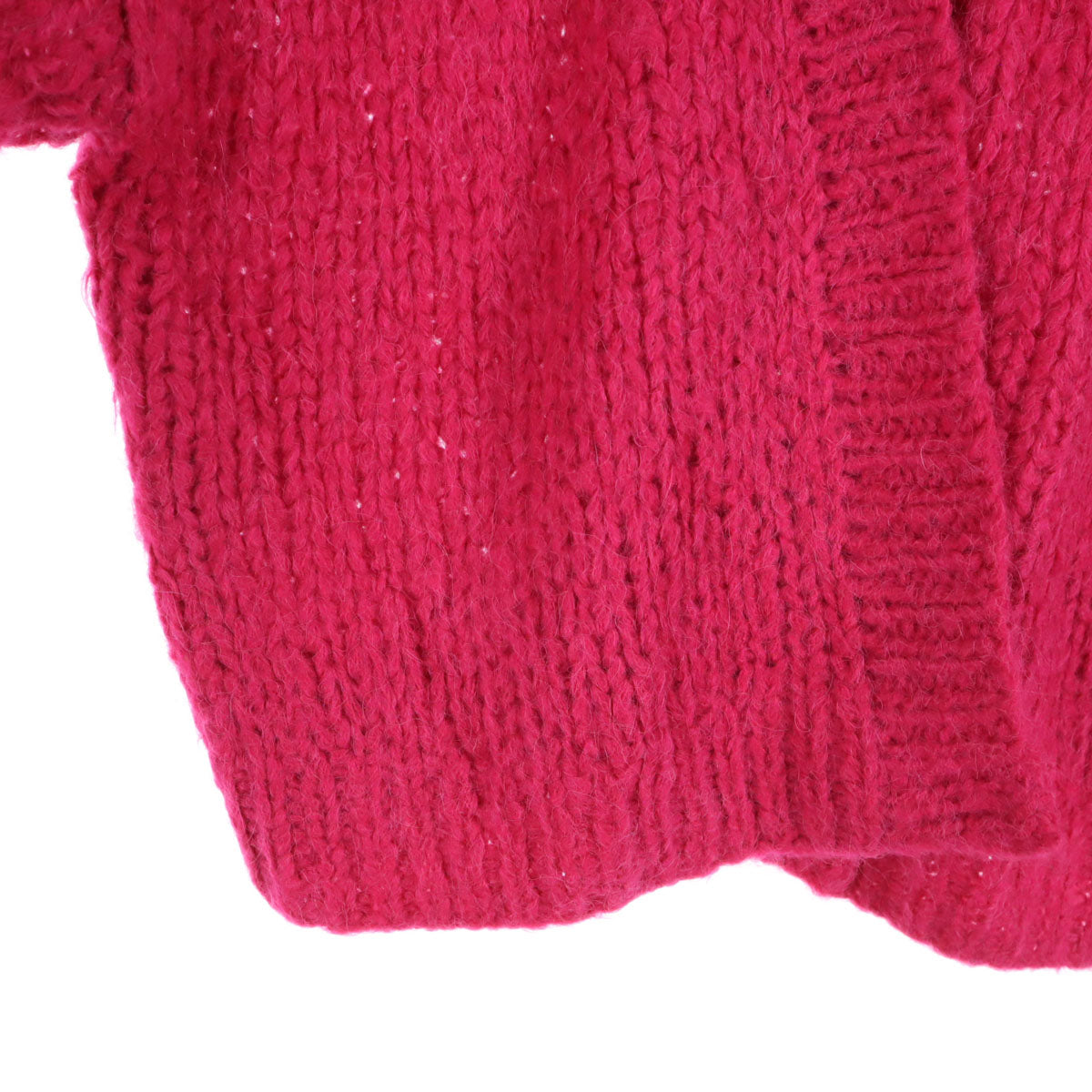 美品 ichi イチ 長袖 ニットカーディガン F レッド レディース