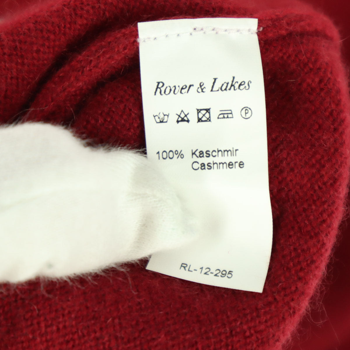 Rover&Lakes ローバーアンドレイクス 長袖 ネック カシミヤ ニット L レッド セーター メンズ