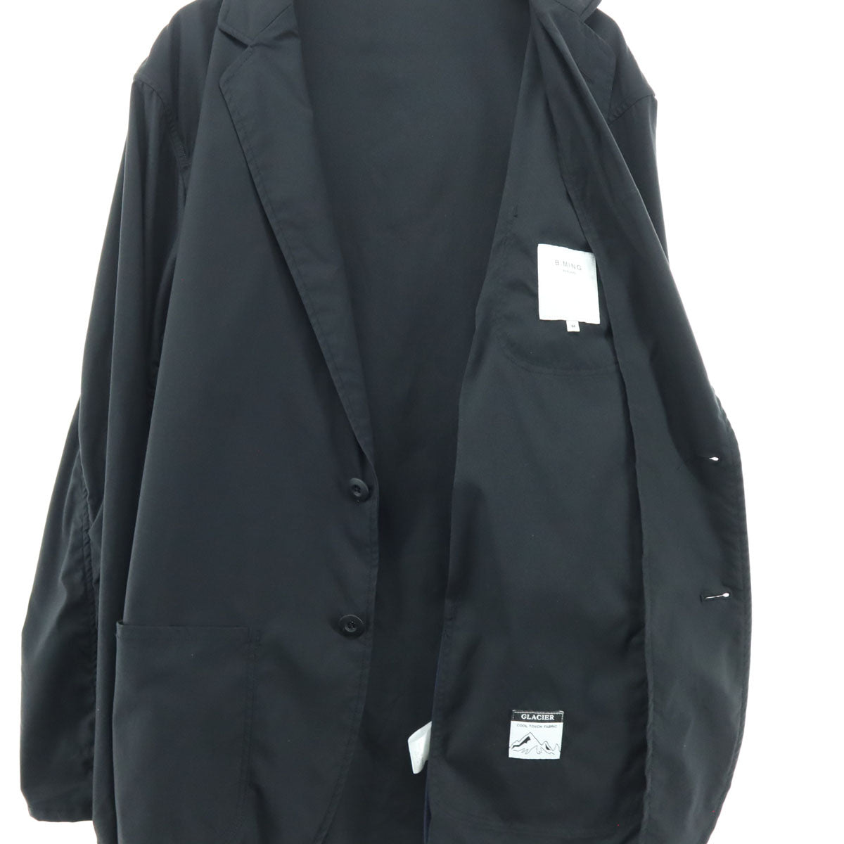 美品 B:MING by BEAMS ビーミングバイビームス GLACIER 長袖 ナイロンジャケット ブラック ビームス クールタッチファブリックス メンズ