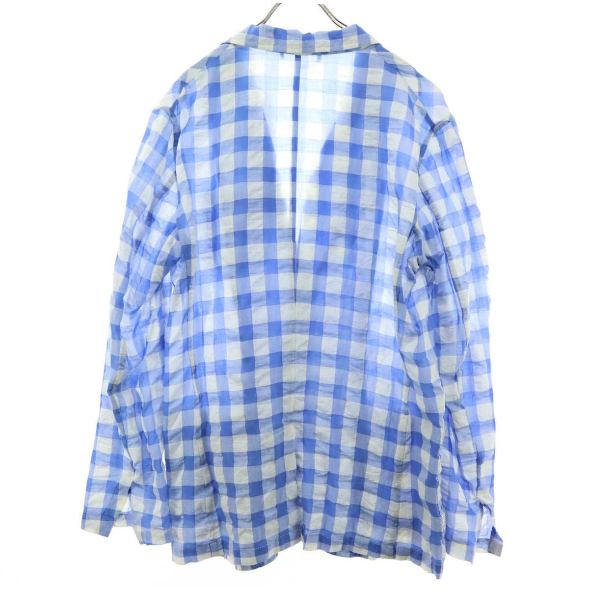giannetta ジャンネット イタリア製 チェック柄 長袖 ジャケット 48 ブルー メンズ