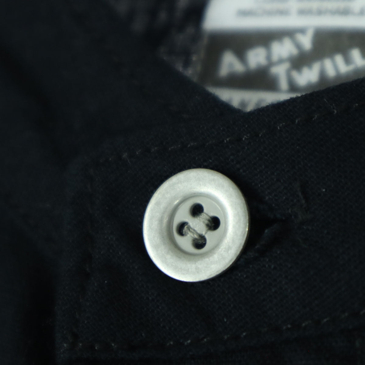 ARMY TWILL アーミーツイル 長袖 コットンシャツ M ブラック メンズ