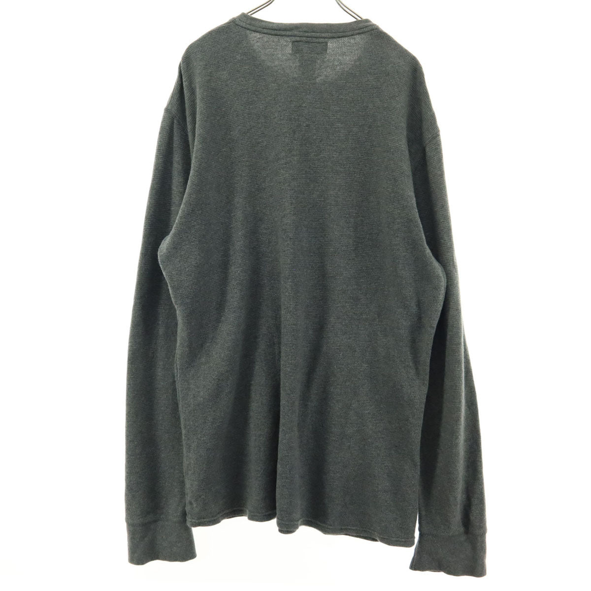 POLO RALPH LAUREN ポロラルフローレン ワンポイント刺繍 長袖 コットンニット セーター L グレー系 メンズ