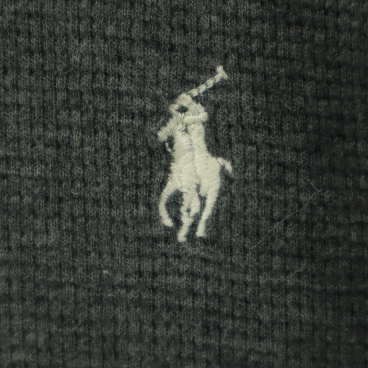 POLO RALPH LAUREN ポロラルフローレン ワンポイント刺繍 長袖 コットンニット セーター L グレー系 メンズ