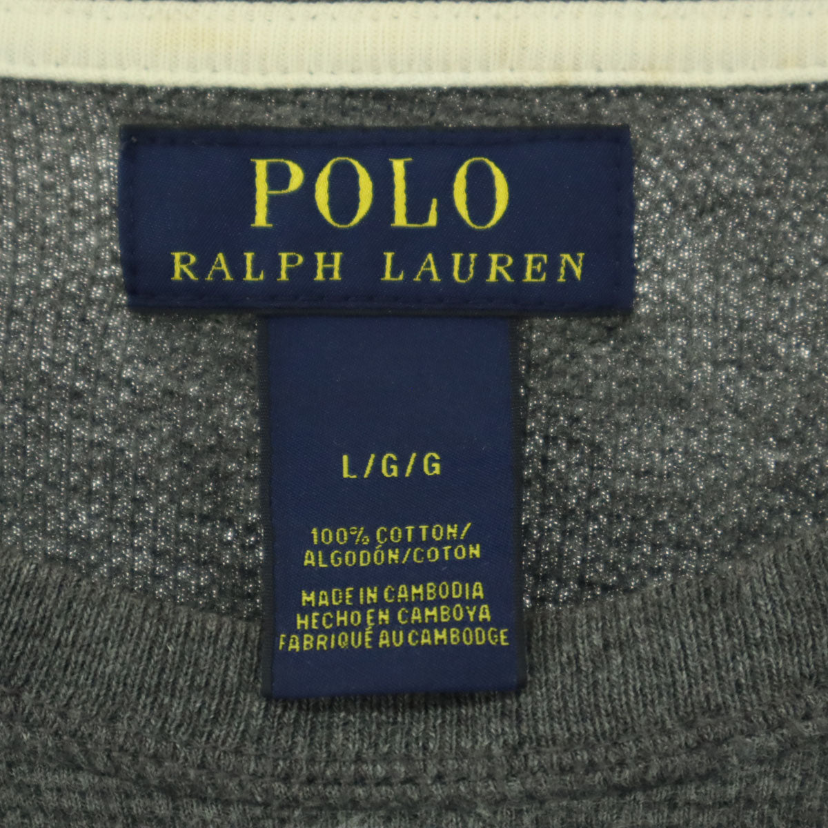 POLO RALPH LAUREN ポロラルフローレン ワンポイント刺繍 長袖 コットンニット セーター L グレー系 メンズ