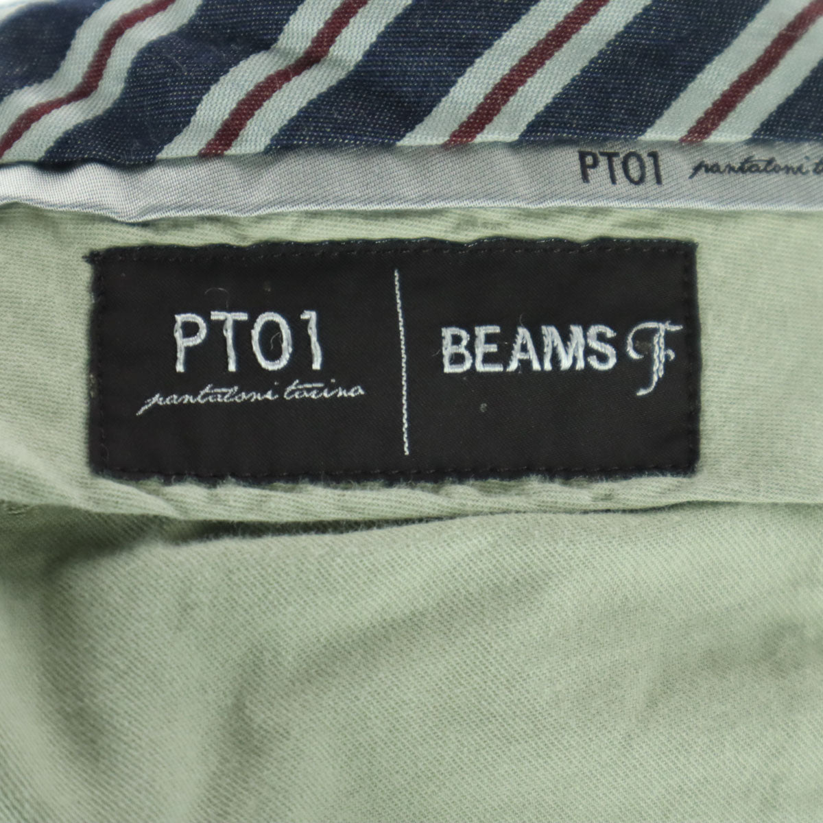 PT01 ピーティーゼロウーノ BEAMS F コットンパンツ グリーン ビームス メンズ
