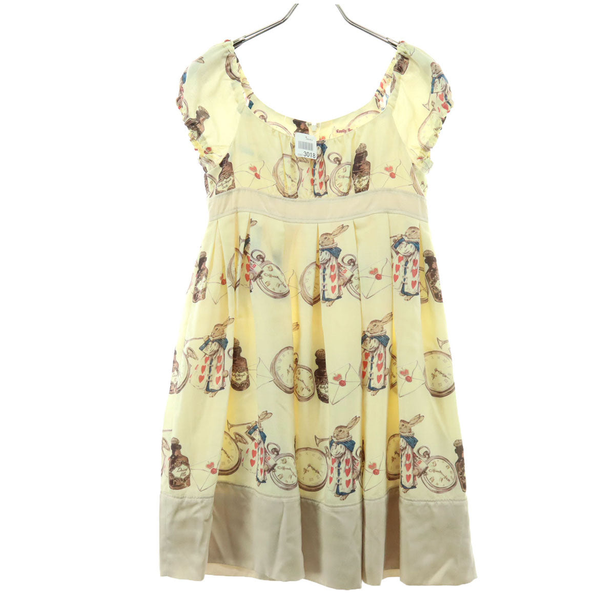 美品 EmilyTemple cute エミリーテンプルキュート パフスリーブ ミニワンピース アイボリー レディース